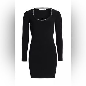 Alexander Wang Black Logo Bodycon mini dress